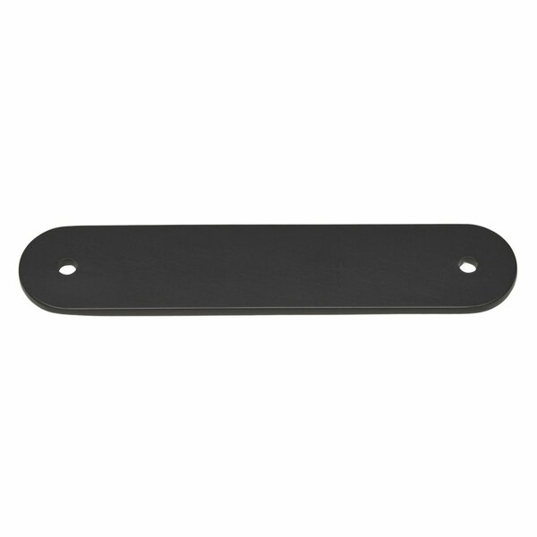 Gliderite Hardware 4-3/4 in. Matte Black Rounded Back Plate 3-3/4 in. Center to Center - 5343-96-MB 5343-96-MB-1